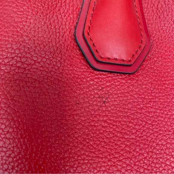 MICHAEL KORS Mercer Gallery Medium Center Zip Leather Tote in Bright Red - Picture 10 of 13